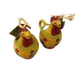 Christmas Ornaments Set Of Two SCF Mini Multicolored Rooster NWT